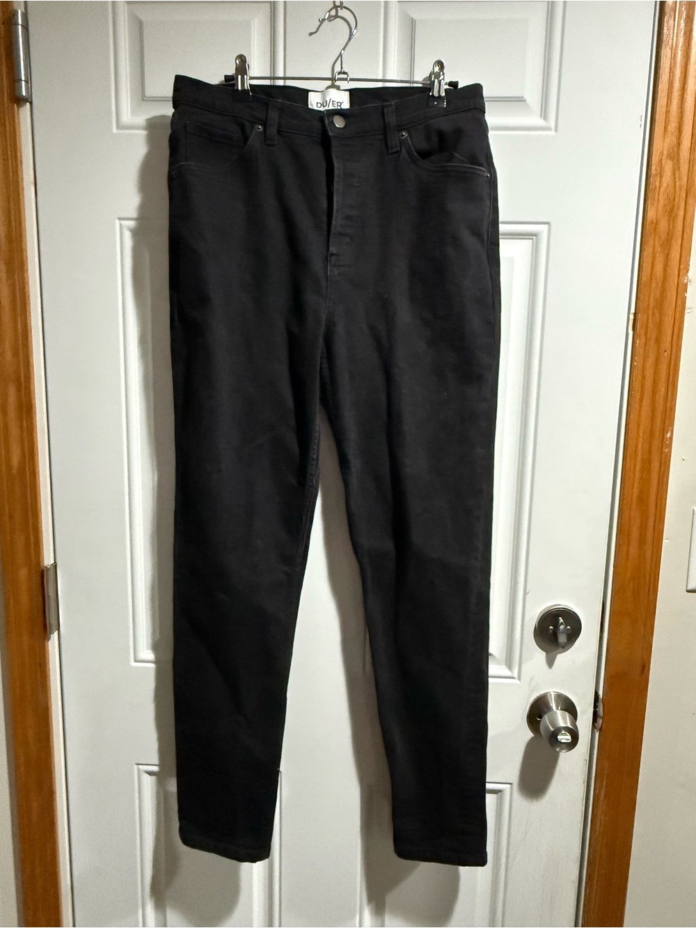 DU/ER Black Slim Straight Jeans